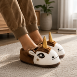 Pantufa Unicórnio Rosa Quentinha e Confortável 🩷