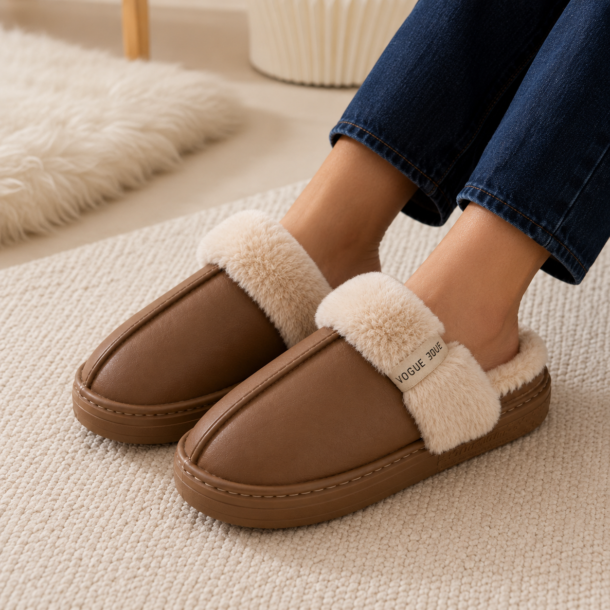 Pantufa Couro Sintético