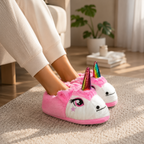 Pantufa Unicórnio Rosa Quentinha e Confortável 🩷
