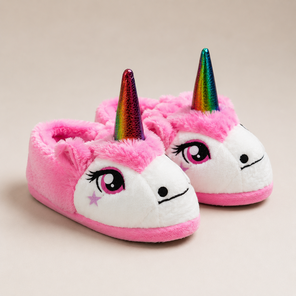 Pantufa Unicórnio Rosa Quentinha e Confortável 🩷